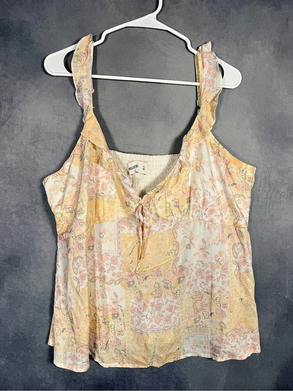 Hollister Floral Tank Top in Pink & Yellow Size XXL